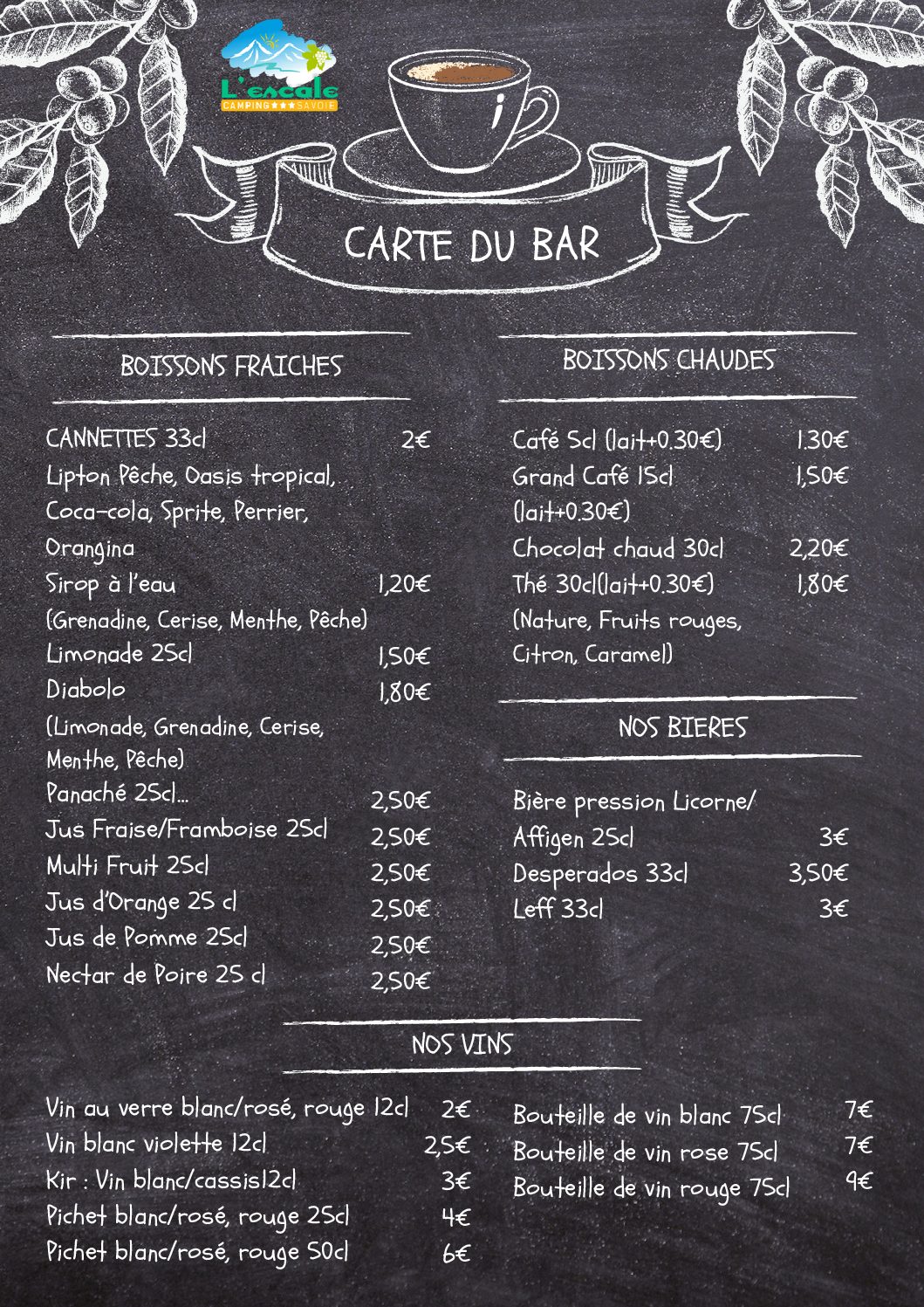 CARTE DU BAR ok