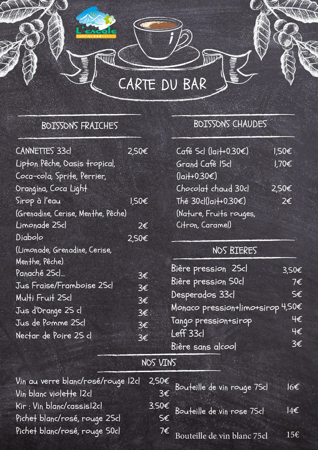 CARTE DU BAR pdf